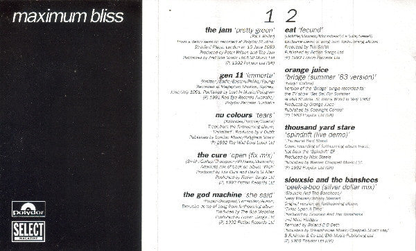 Various : Maximum Bliss (Cass, Comp, Promo)