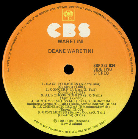 Deane Waretini (2) : Waretini (LP)