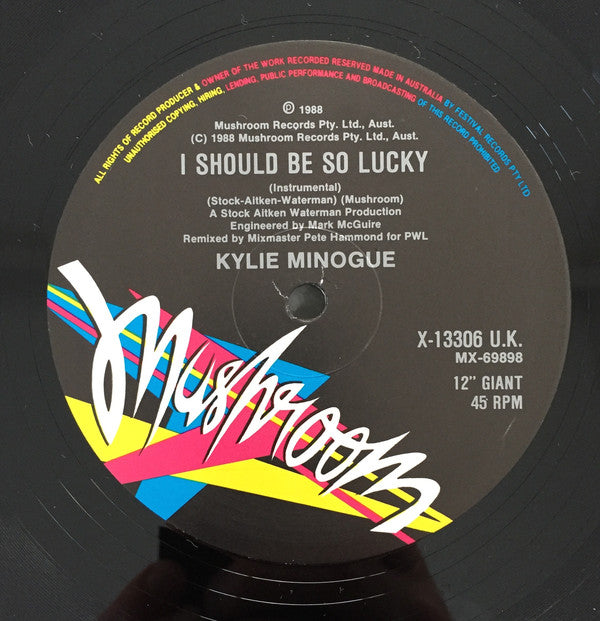 Kylie* : I Should Be So Lucky (Special U.K. Remix) (12", Single)