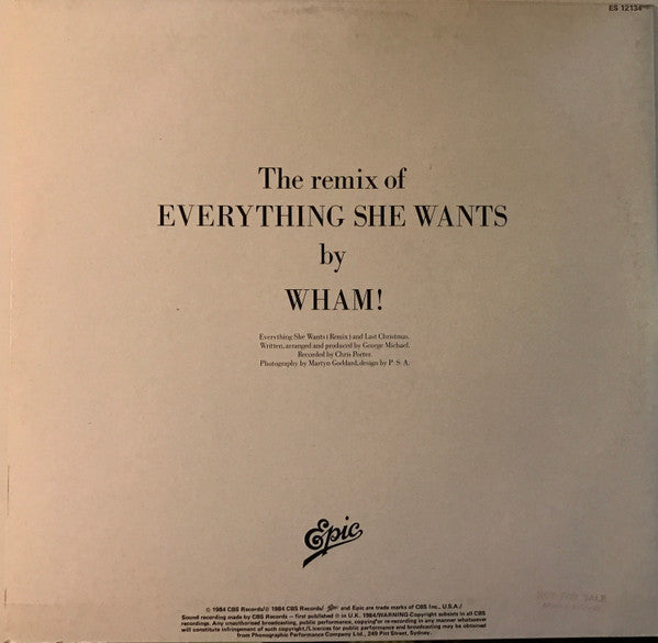 Wham! : Everything She Wants (Remix) (12")