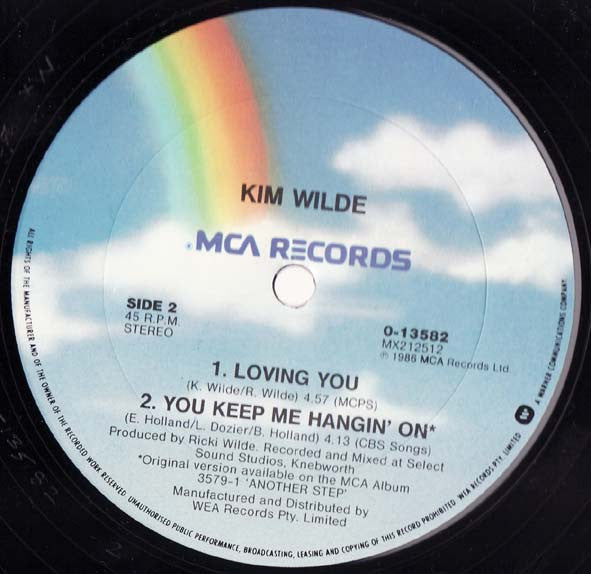 Kim Wilde : You Keep Me Hangin' On (Extended Mix) (12", Single)