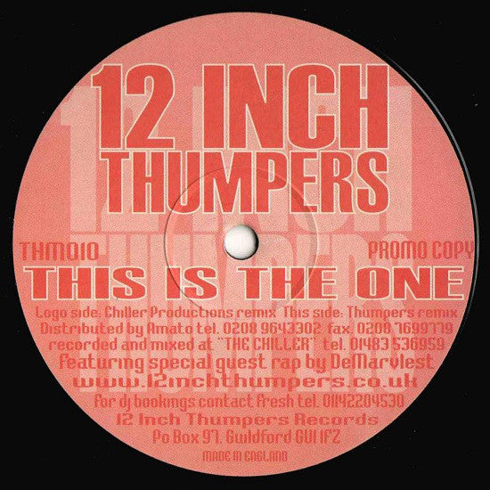 12 Inch Thumpers : This Is The One (12&quot;, Promo)