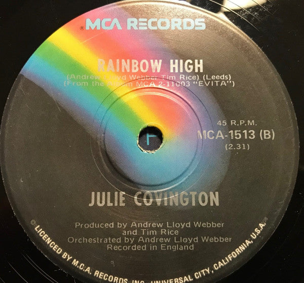 Julie Covington : Don't Cry For Me Argentina (7", Single)
