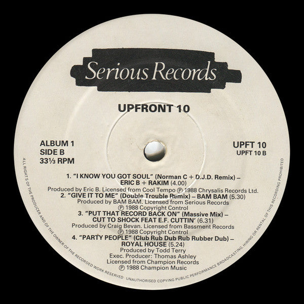 Various : Upfront 10 (2xLP, Comp, P/Mixed)