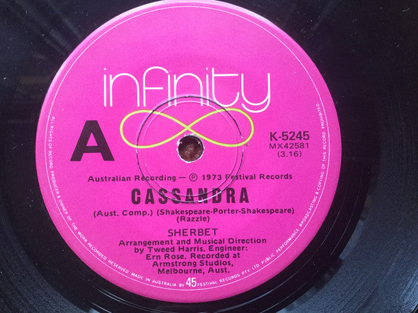 Sherbet : Cassandra (7", Single)