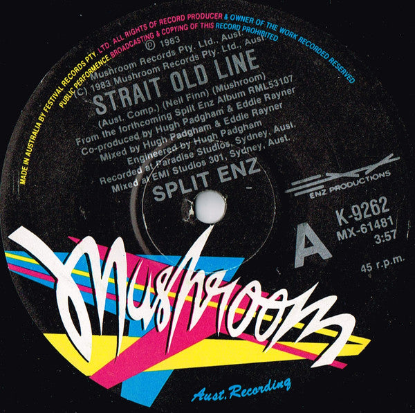 Split Enz : Strait Old Line (7", Single)