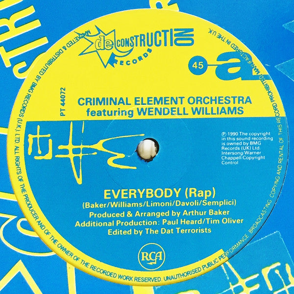 Criminal Element Orchestra : Everybody (Rap) (12")