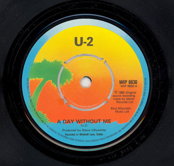 U2 : A Day Without Me (7", Single, Pun)