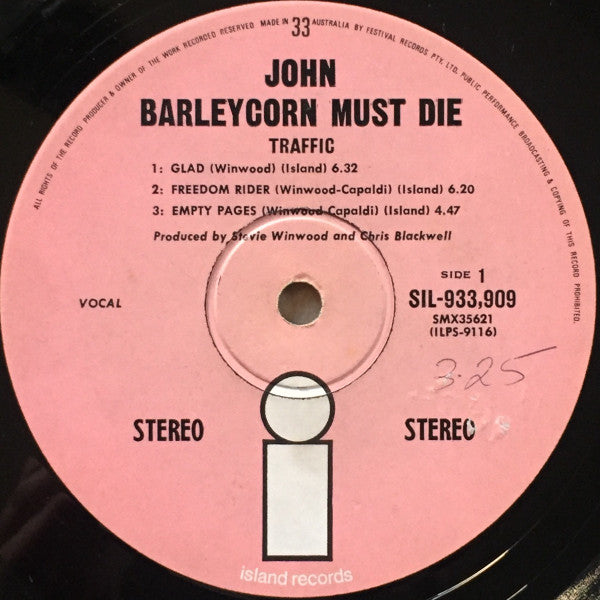 Traffic : John Barleycorn Must Die (LP, Album)