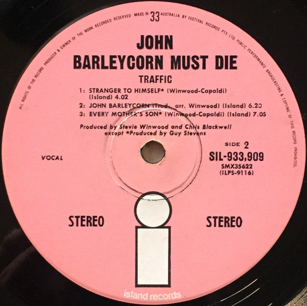 Traffic : John Barleycorn Must Die (LP, Album)