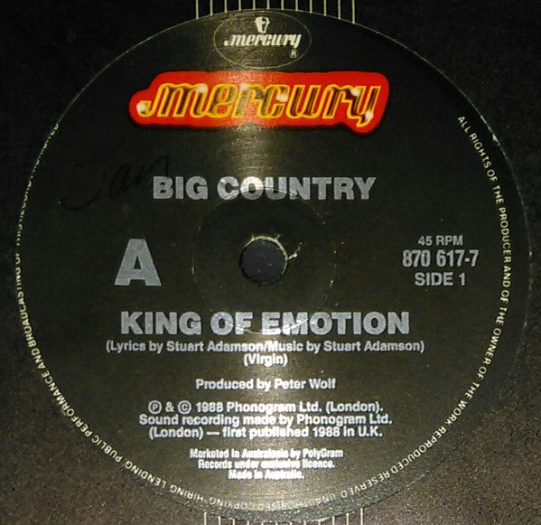 Big Country : King Of Emotion (7", Single, Com)