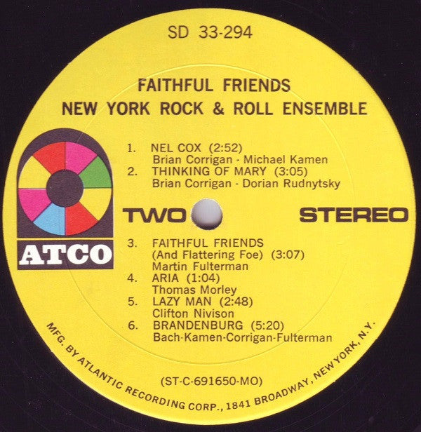 The New York Rock Ensemble : Faithful Friends (LP, Album, Mon)