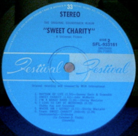 Shirley MacLaine, Sammy Davis Jr. : Sweet Charity (The Original Sound Track Album Of The Musical Motion Picture Of The '70's) (LP, Album)
