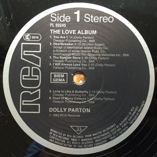 Dolly Parton : The Love Album (LP, Comp)