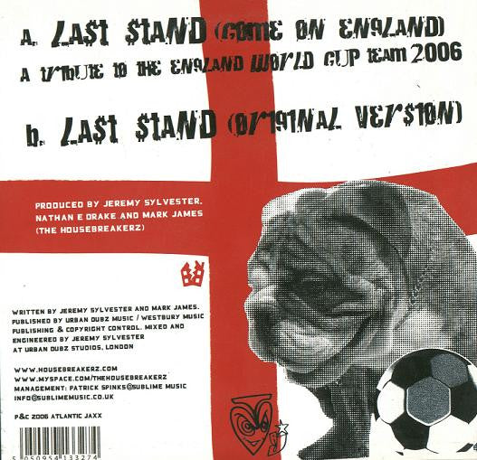 Housebreakerz : Last Stand (For England) (7")