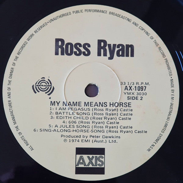 Ross Ryan : ...My Name Means Horse (LP, Album, RE)