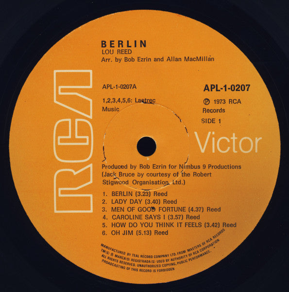 Lou Reed : Berlin (LP, Album)