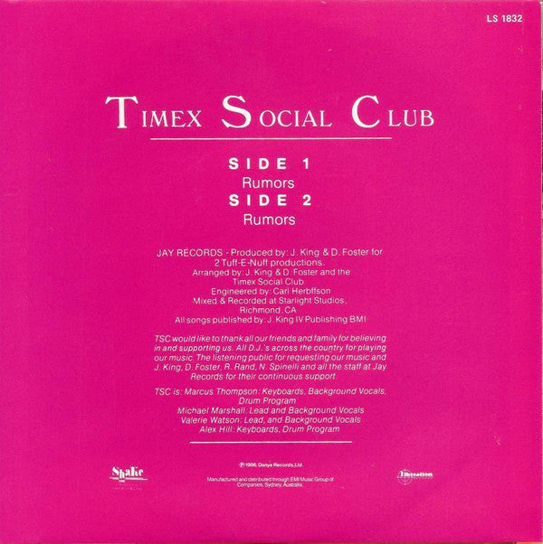 Timex Social Club : Rumors (7", Single)