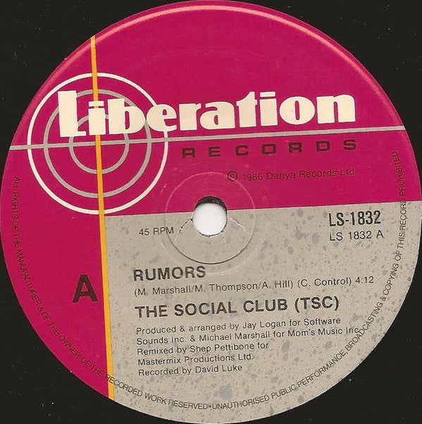 Timex Social Club : Rumors (7", Single)