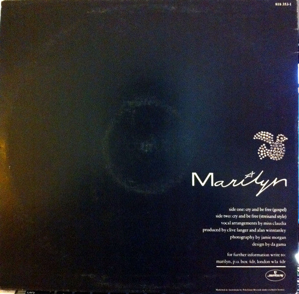 Marilyn : Cry And Be Free (12", Single, Ltd)