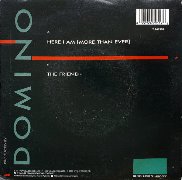 Dominoe : Here I Am (More Than Ever) (7", Single)