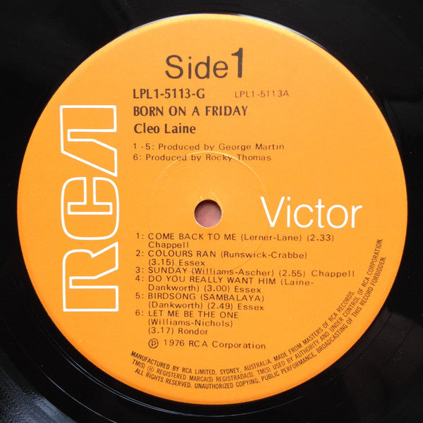 Cleo Laine : Born On A Friday (LP, Album, Gat)