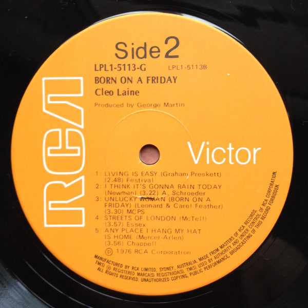 Cleo Laine : Born On A Friday (LP, Album, Gat)