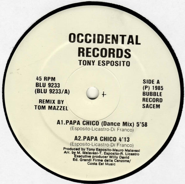 Tony Esposito : Papa Chico (Remix) (12", Maxi, Whi)