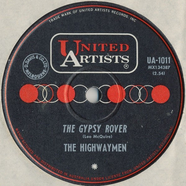 Highwaymen :  The Gypsy Rover / Cotton Fields (7&quot;, Single)