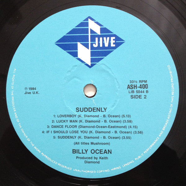 Billy Ocean : Suddenly (LP, Album)