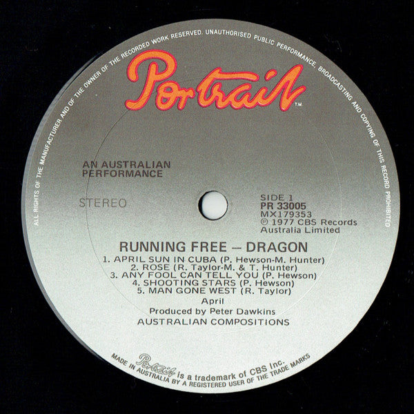 Dragon (5) : Running Free (LP, Album)