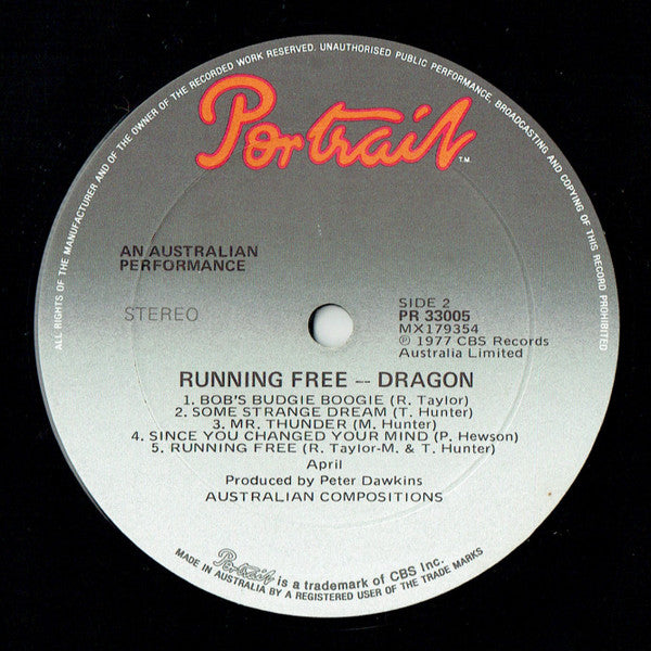 Dragon (5) : Running Free (LP, Album)