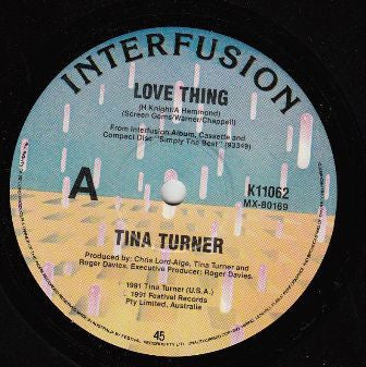 Tina Turner : Love Thing (7", Single)