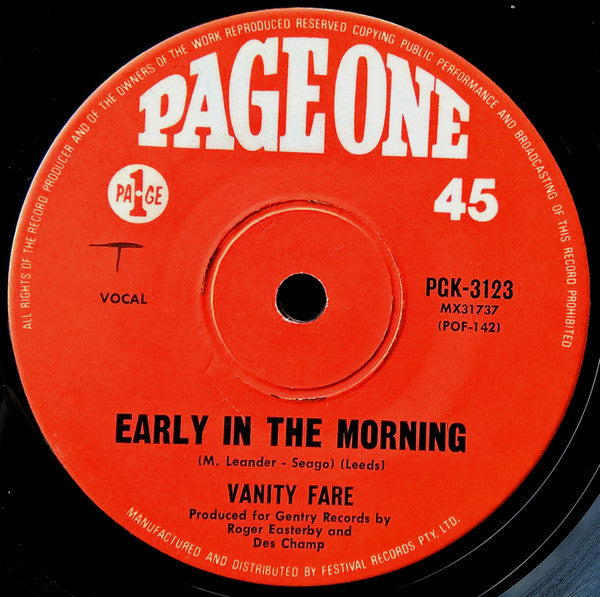 Vanity Fare : Early In The Morning  (7&quot;, Single)