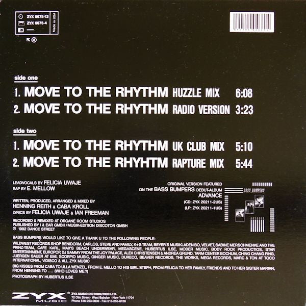 Bass Bumpers : Move To The Rhythm (12", Maxi)