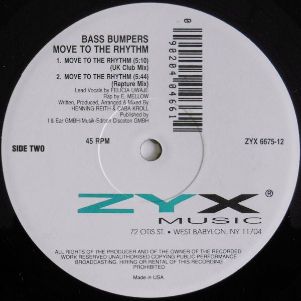 Bass Bumpers : Move To The Rhythm (12", Maxi)