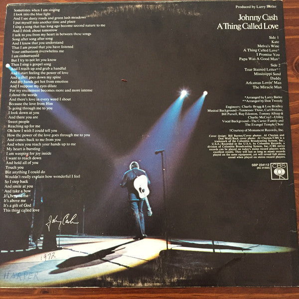 Johnny Cash : A Thing Called Love (LP, Album)