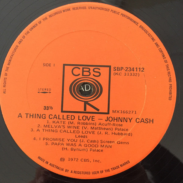 Johnny Cash : A Thing Called Love (LP, Album)