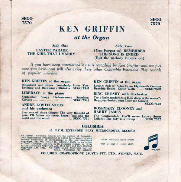 Ken Griffin (2) : Easter Parade (7", EP)