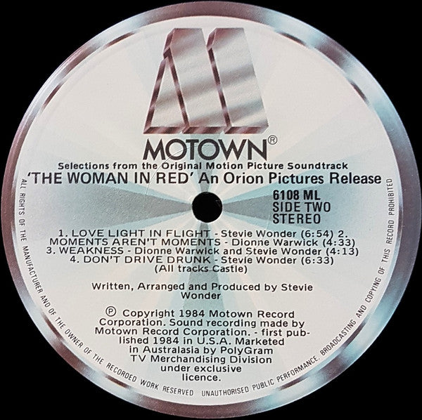 Stevie Wonder : The Woman In Red (Selections From The Original Motion Picture Soundtrack) (LP, Album, Gat)