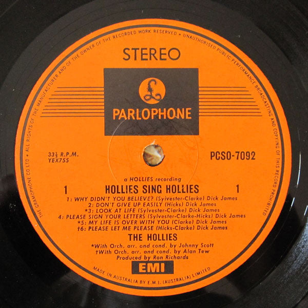 The Hollies : Hollies Sing Hollies (LP, Album, Gat)