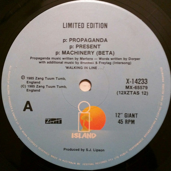 Propaganda : p: Machinery β (12", Single, Ltd)