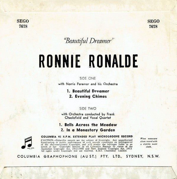 Ronnie Ronalde : Beautiful Dreamer (7", EP)