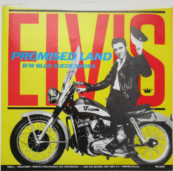 Elvis Presley : Blue Suede Shoes / Promised Land (7", Blu)