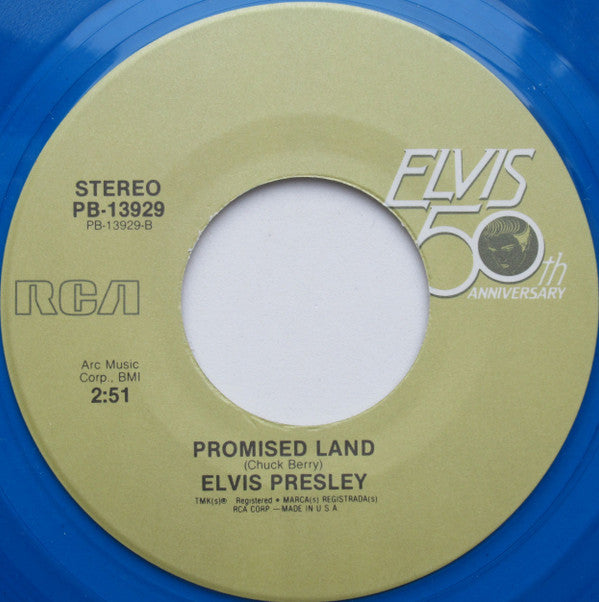 Elvis Presley : Blue Suede Shoes / Promised Land (7", Blu)