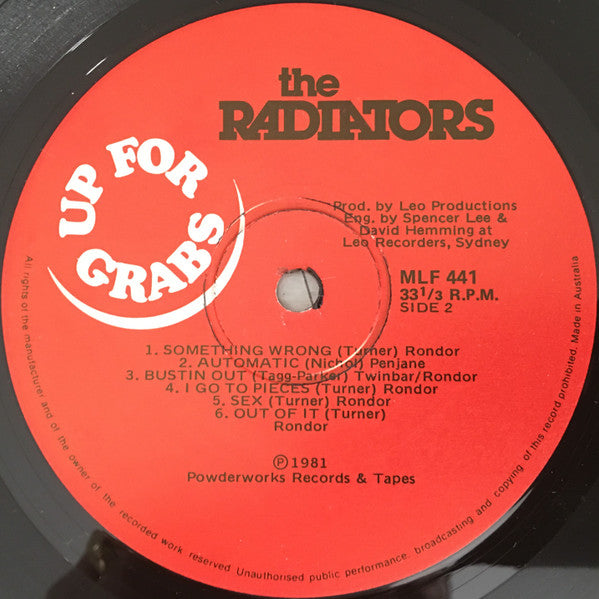 The Radiators (2) : Up For Grabs (LP, Album, Gat)