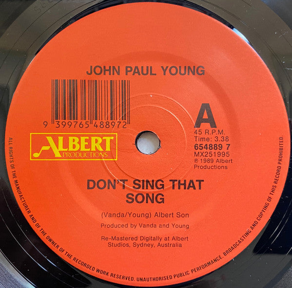 John Paul Young : Don&#39;t Sing That Song (7&quot;)