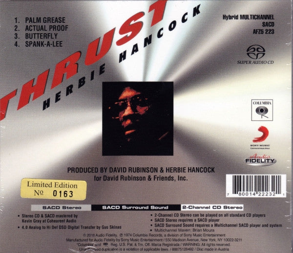 Herbie Hancock : Thrust (SACD, Hybrid, Multichannel, Album, Quad, Ltd, Num,)