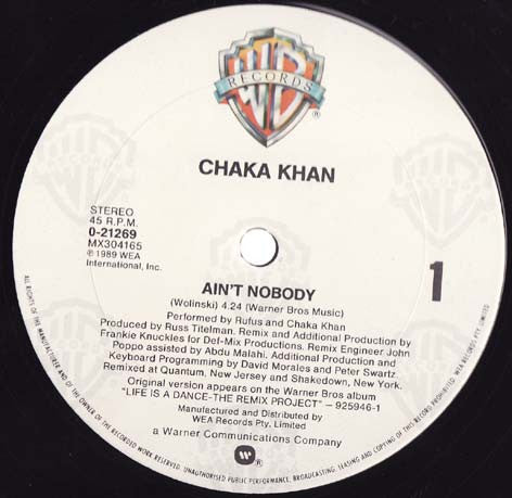 Rufus & Chaka Khan : Ain't Nobody (Remix) (12")
