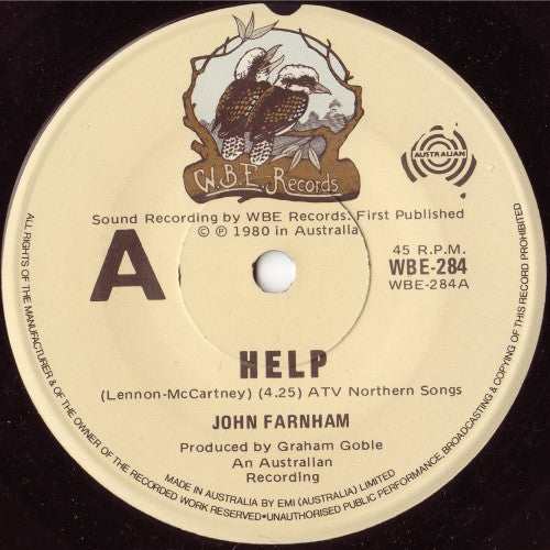 John Farnham : Help (7", Single)